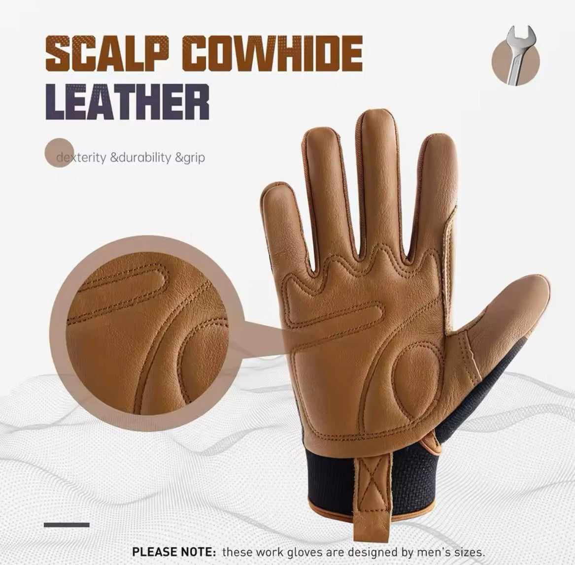 HANDLANDY Cowhide Safety Gloves